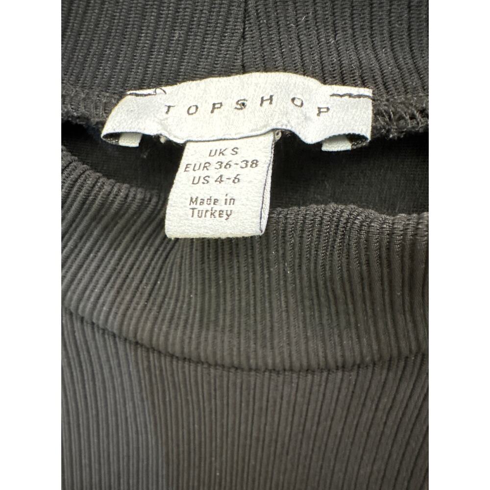 Topshop Black Ribbed Turtleneck Blouse - Picture 4 of 9